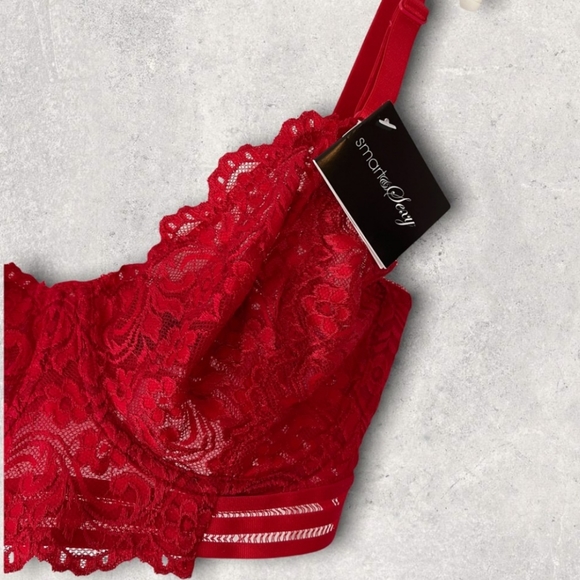 SMART & SEXY Red Lace Underwire Bra NWT Size 36DDD - Picture 4 of 4